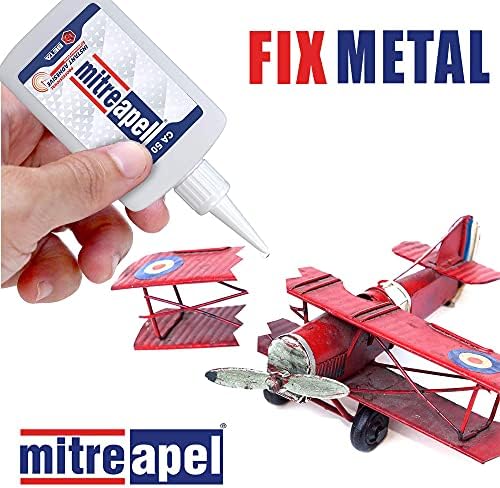 MITREAPEL Ca Glue with Activator (2 x 1.7 oz - 2 x 6.7 fl oz), Cyanoacrylate Super Glue for Plastic, Glass, Leather, Ceramic, Woodworking, DIY, 3D Printing - Instant Bond - 2 Pack - Image 5